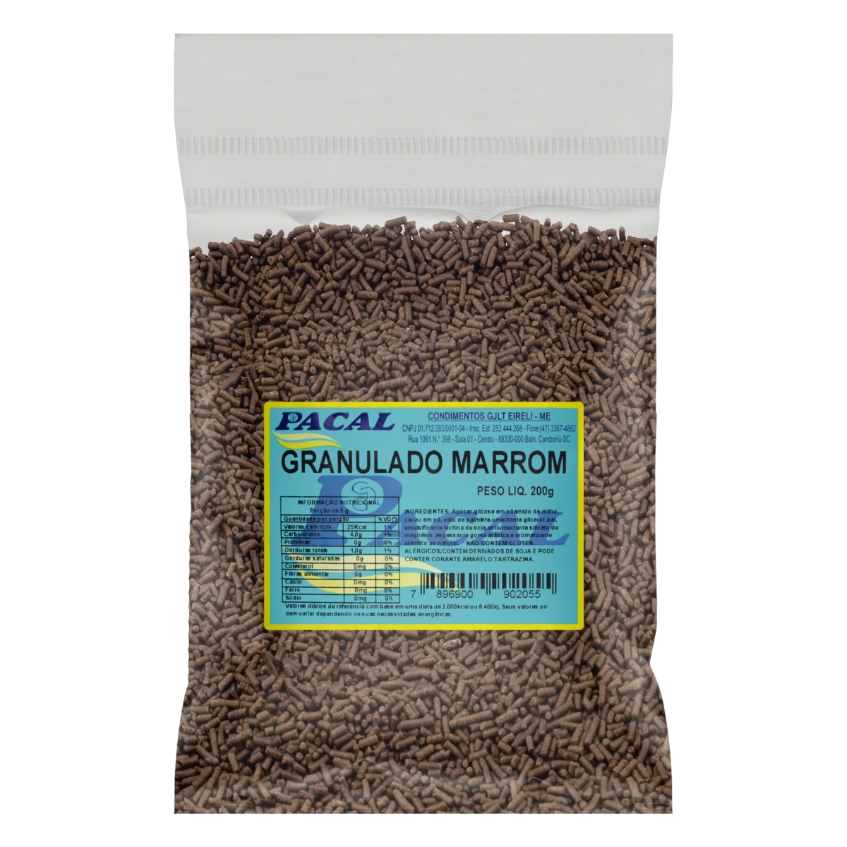 Confeito Granulado Marrom Pacal Pacote 500g