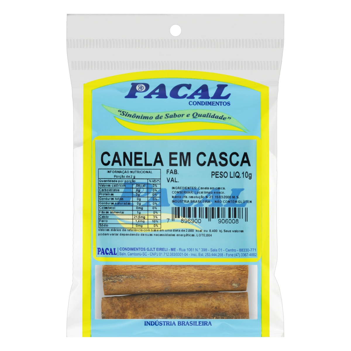 Canela Em Casca Pacal Pacote 10g