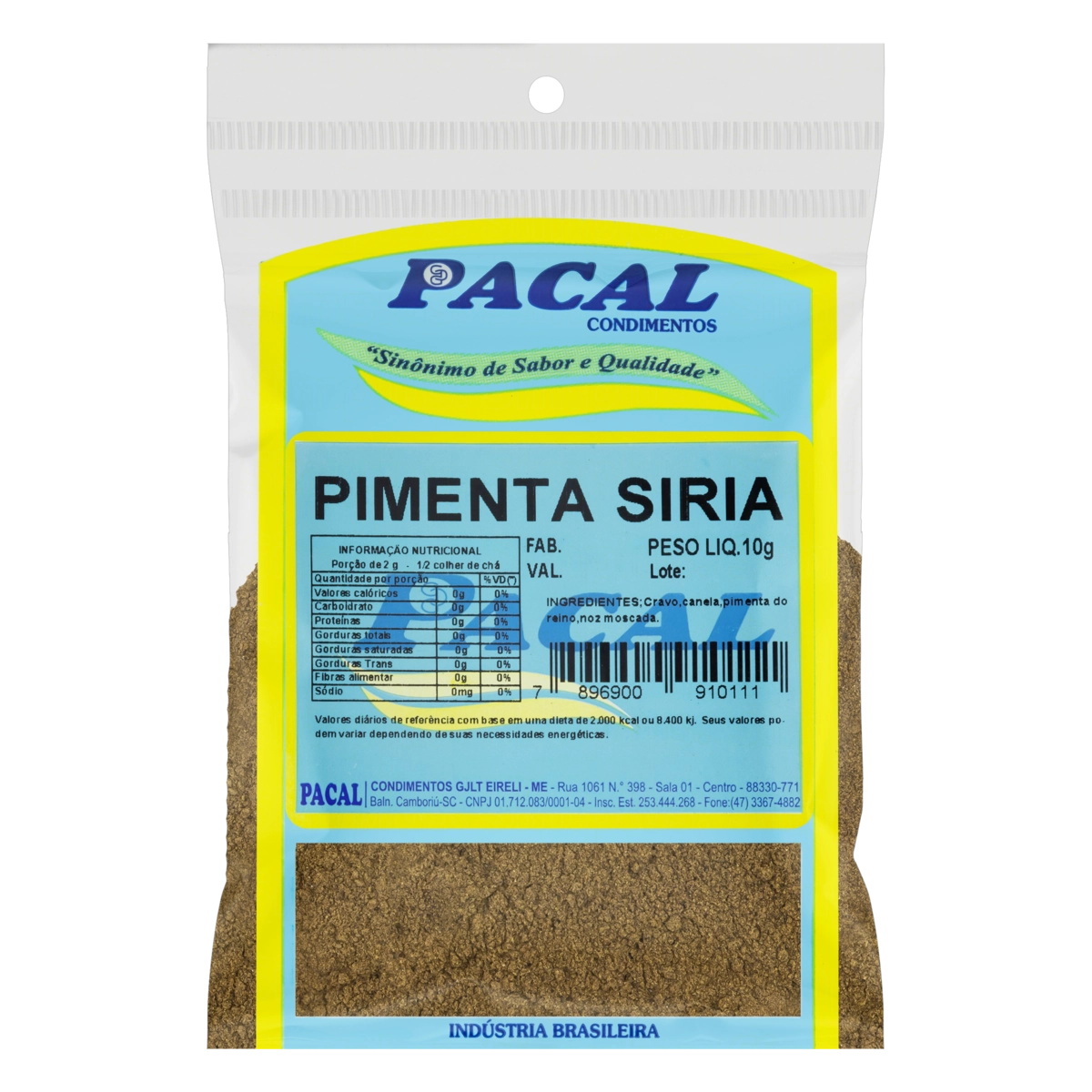 Pimenta Síria Pacal Pacote 10g
