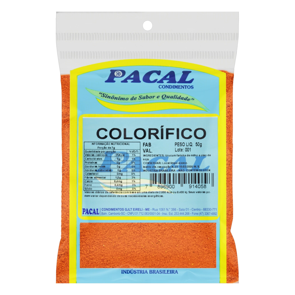 Colorífico Pó Pacal Pacote 50g