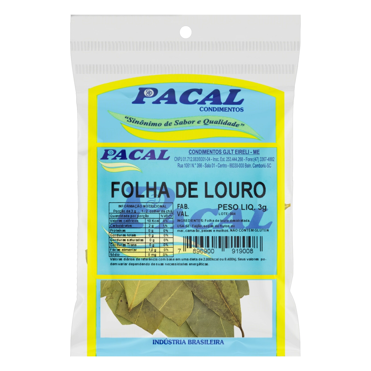 Folha De Louro Pacal Pacote 3g