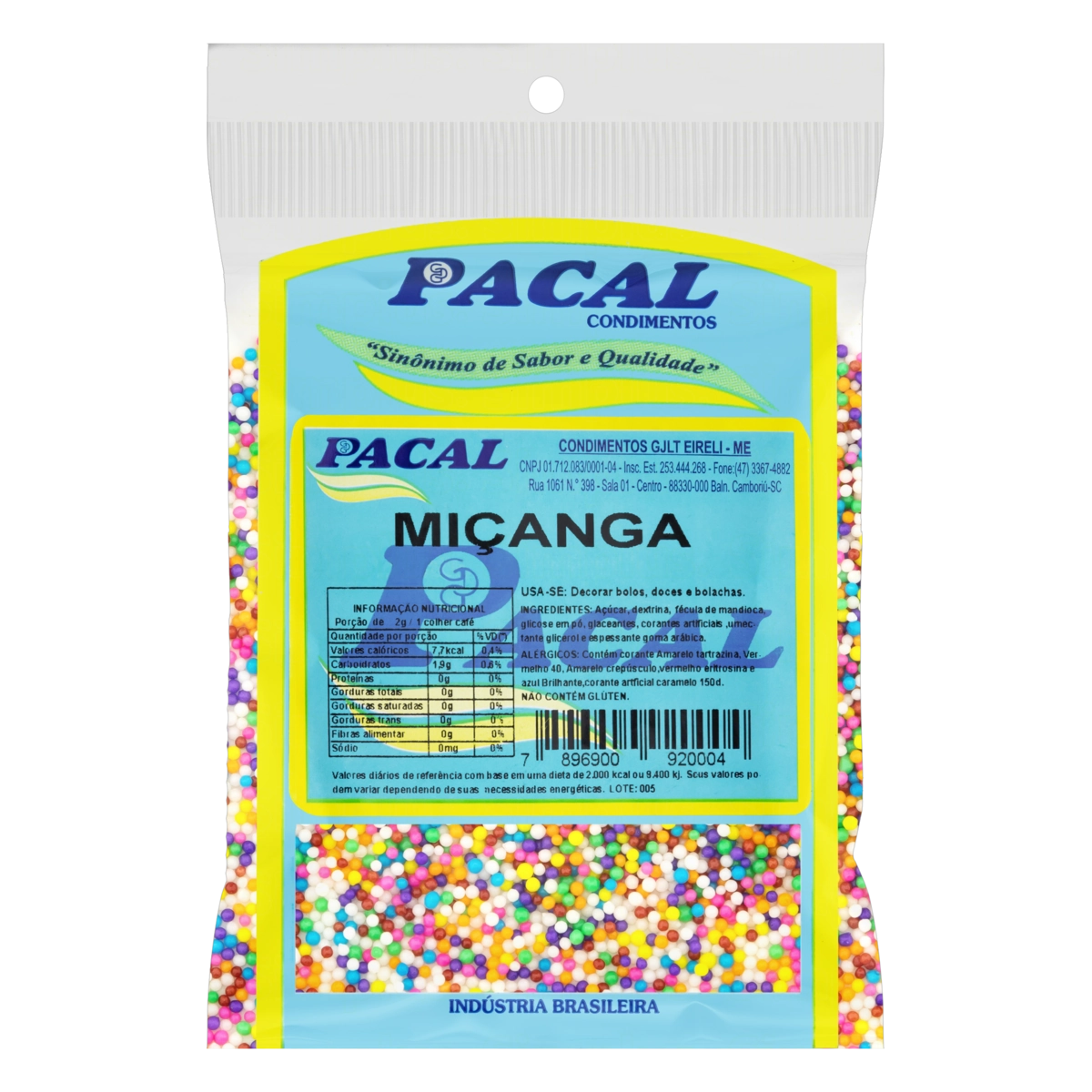 Confeito Miçanga Pacal Pacote 30g