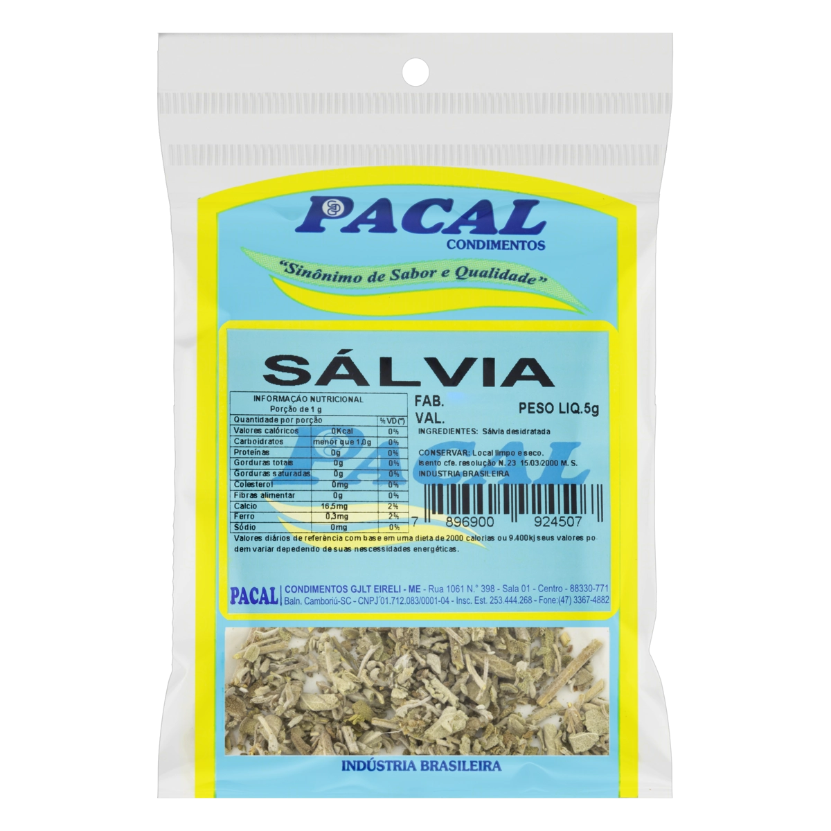 Sálvia Pacal Pacote 5g