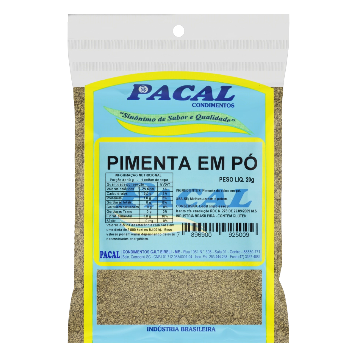 Pimenta Pó Pacal Pacote 20g