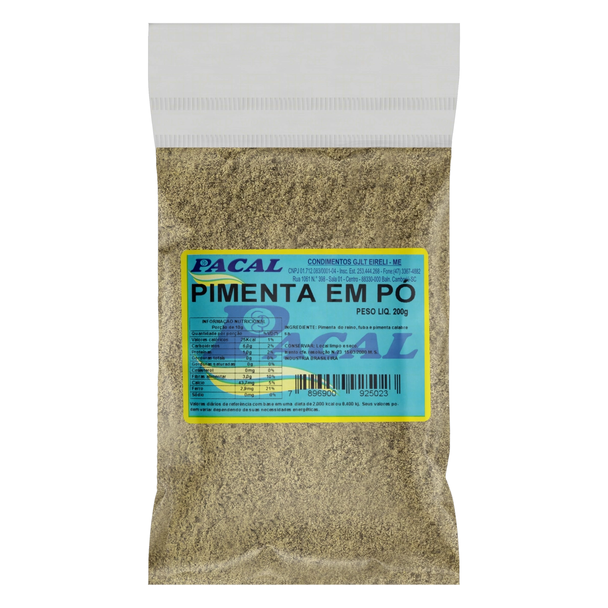 Pimenta Pó Pacal Pacote 200g