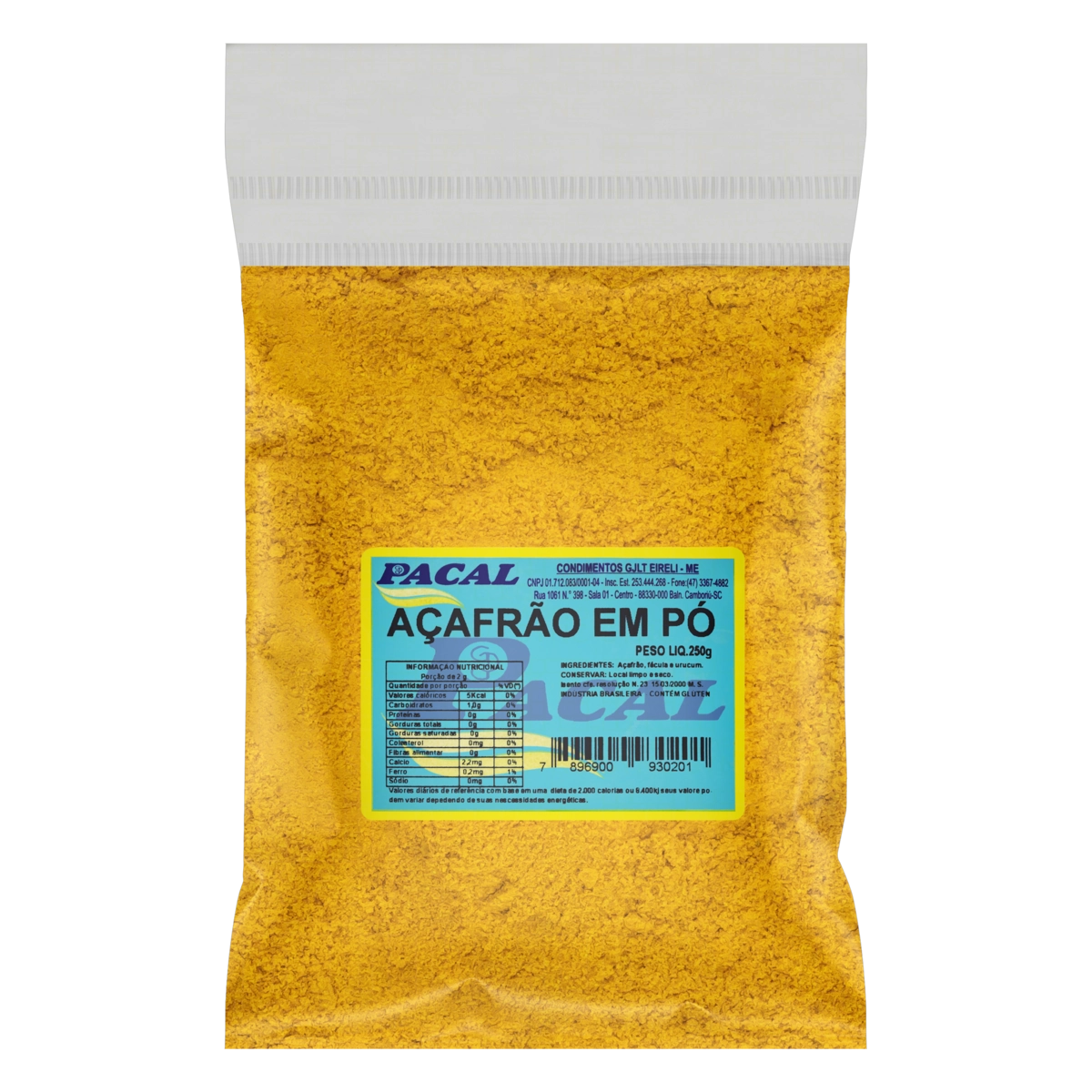 Açafrão Pó Pacal Pacote 250g