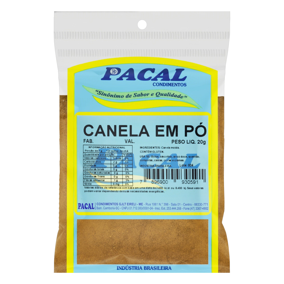 Canela Pó Pacal Pacote 20g