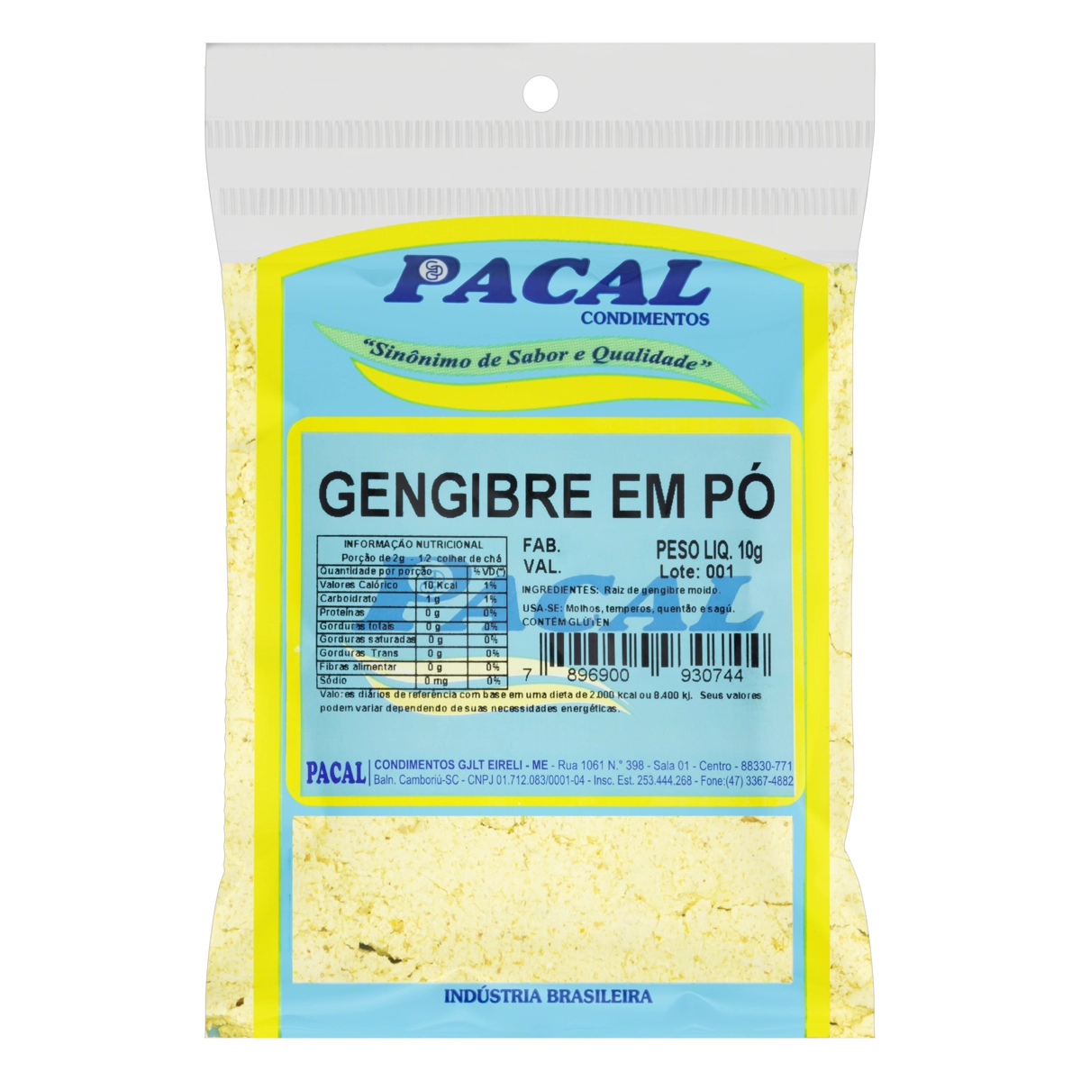 Gengibre Pó Pacal Pacote 10g