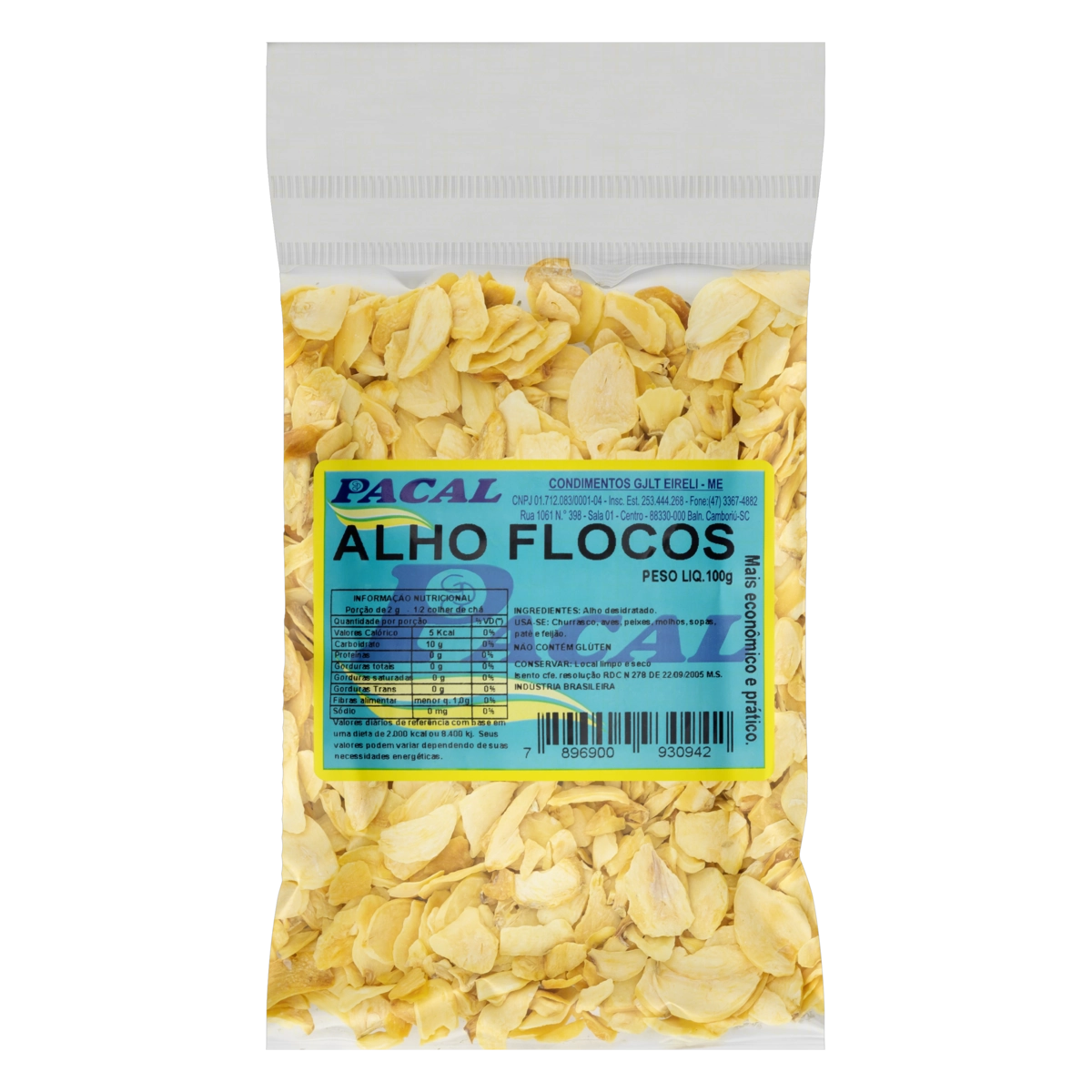 Alho Em Flocos Pacal Pacote 100g