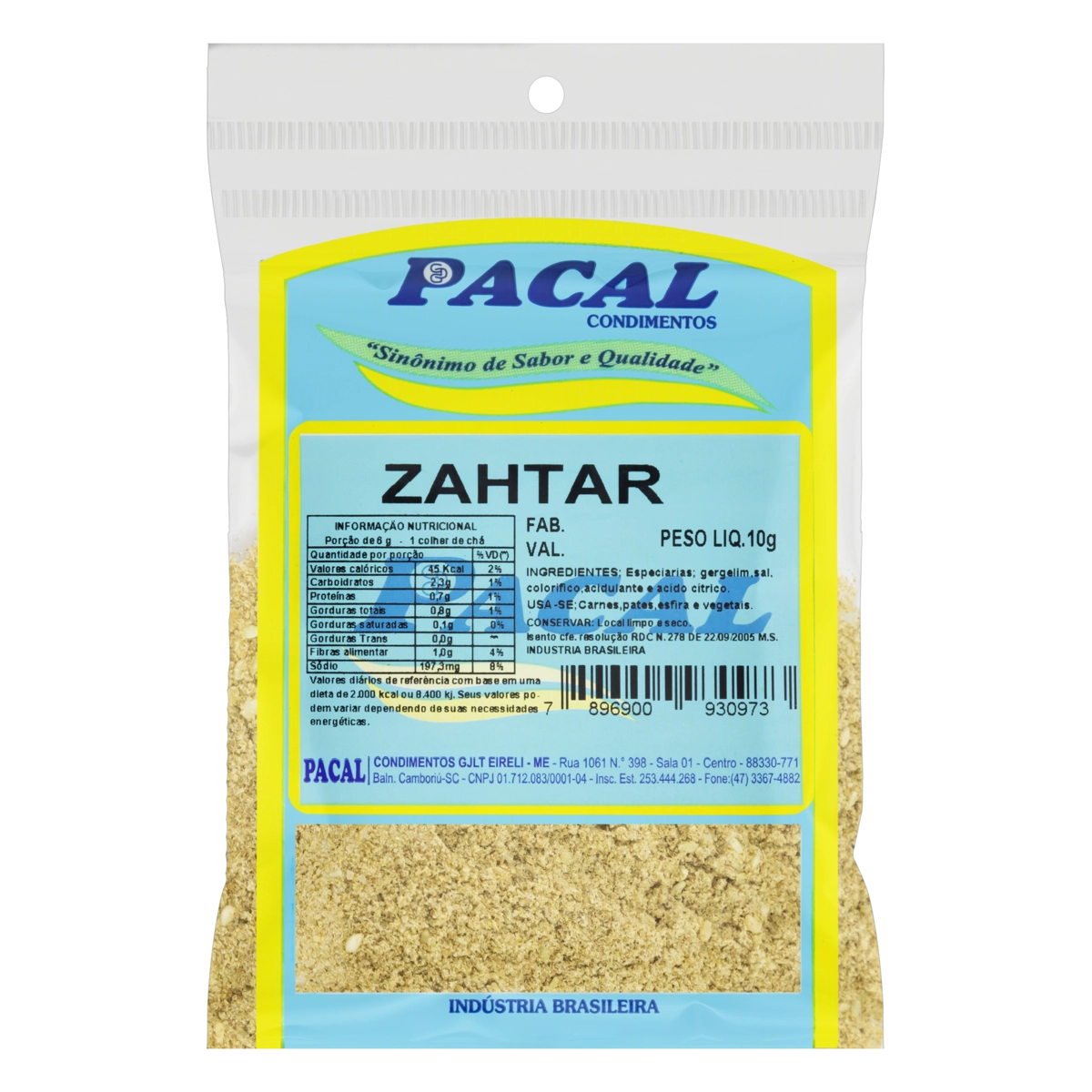 Tempero Zattar Pacal Pacote 10g