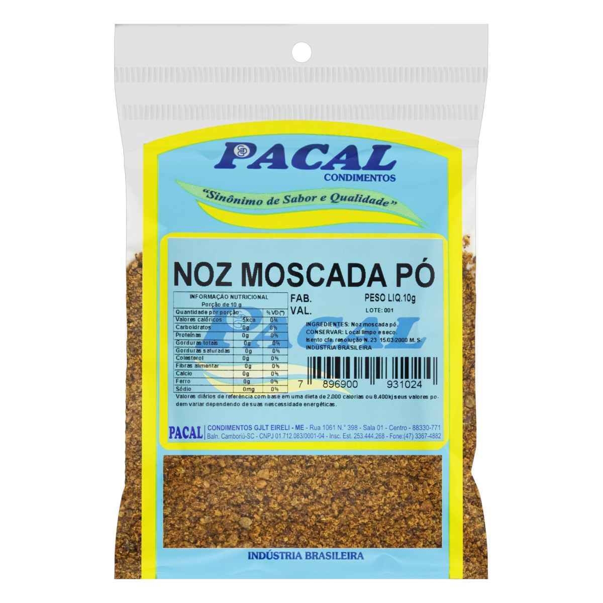 Noz Moscada Pó Pacal Pacote 10g