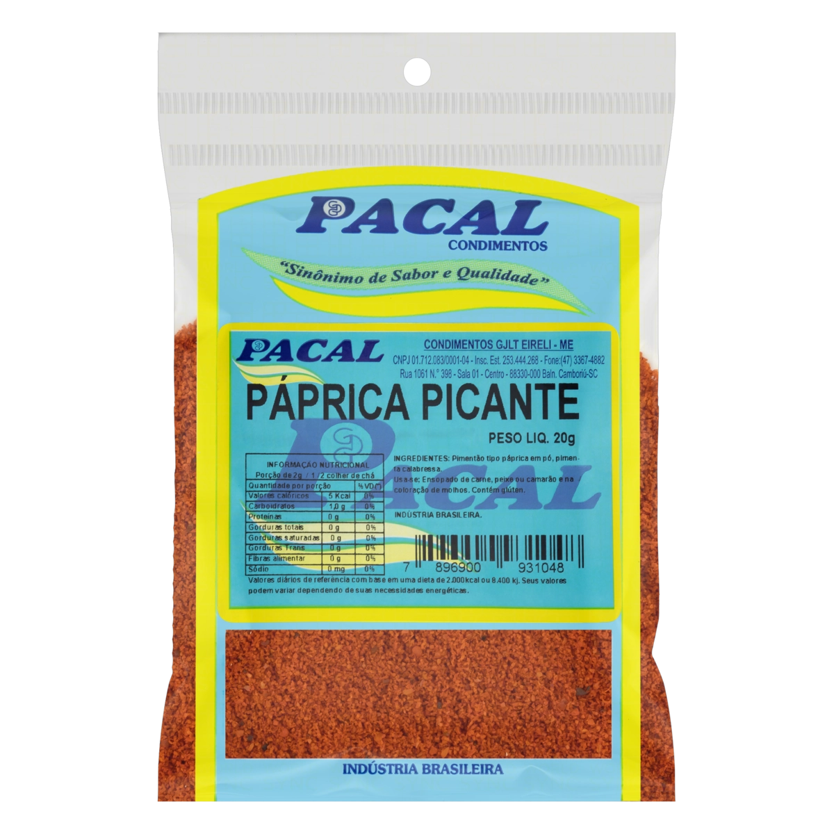 Páprica Picante Pacal Pacote 20g
