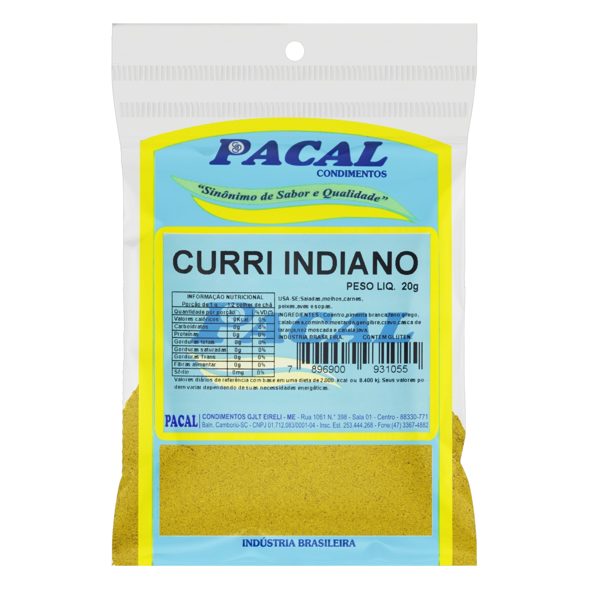 Curry Indiano Pacal Pacote 20g