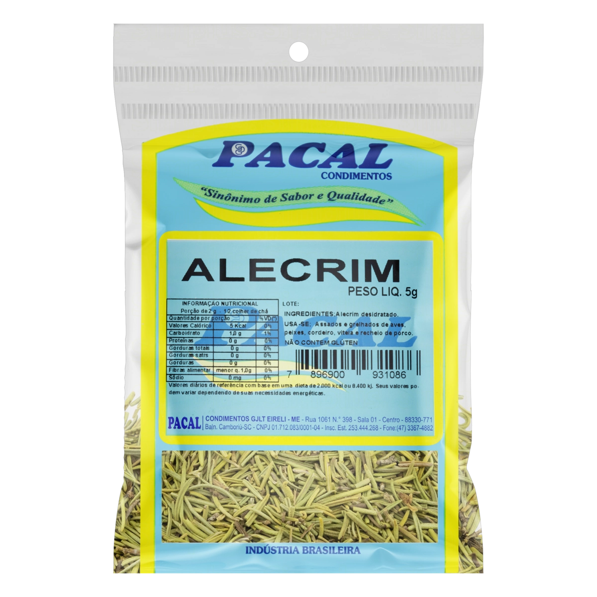 Alecrim Pacal Pacote 5g