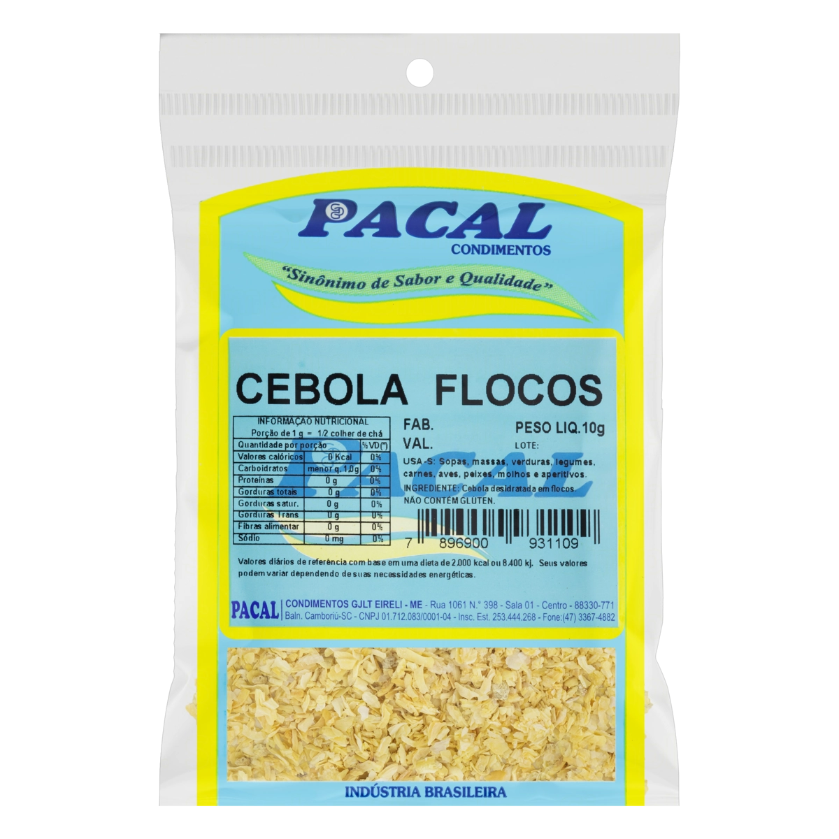Cebola Em Flocos Pacal Pacote 10g