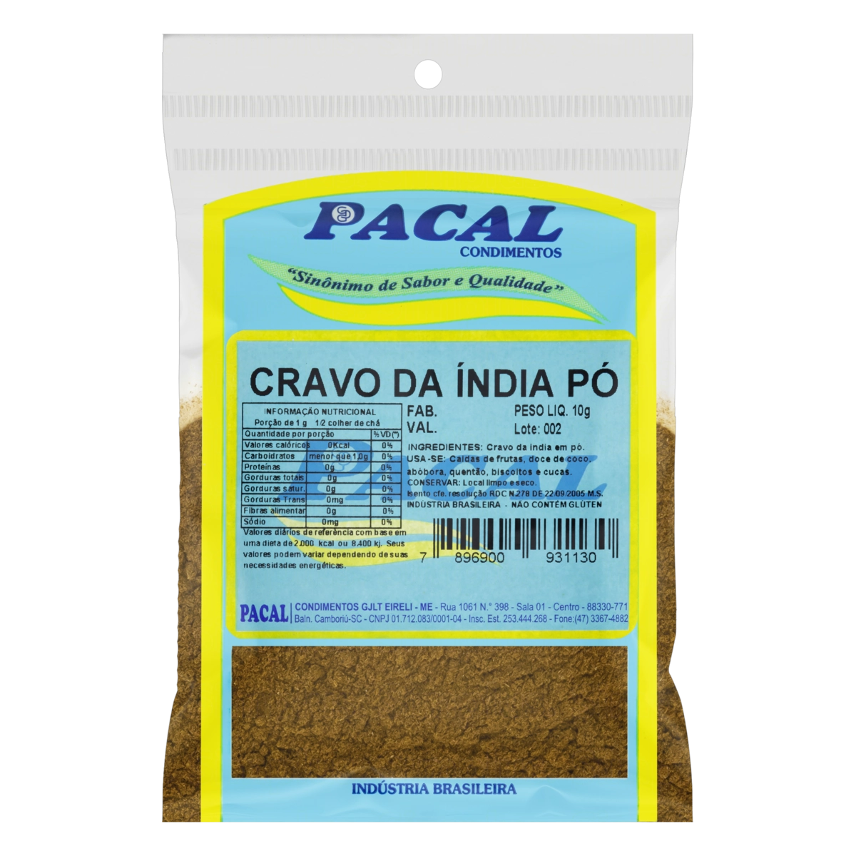Cravo Da índia Pó Pacal Pacote 10g