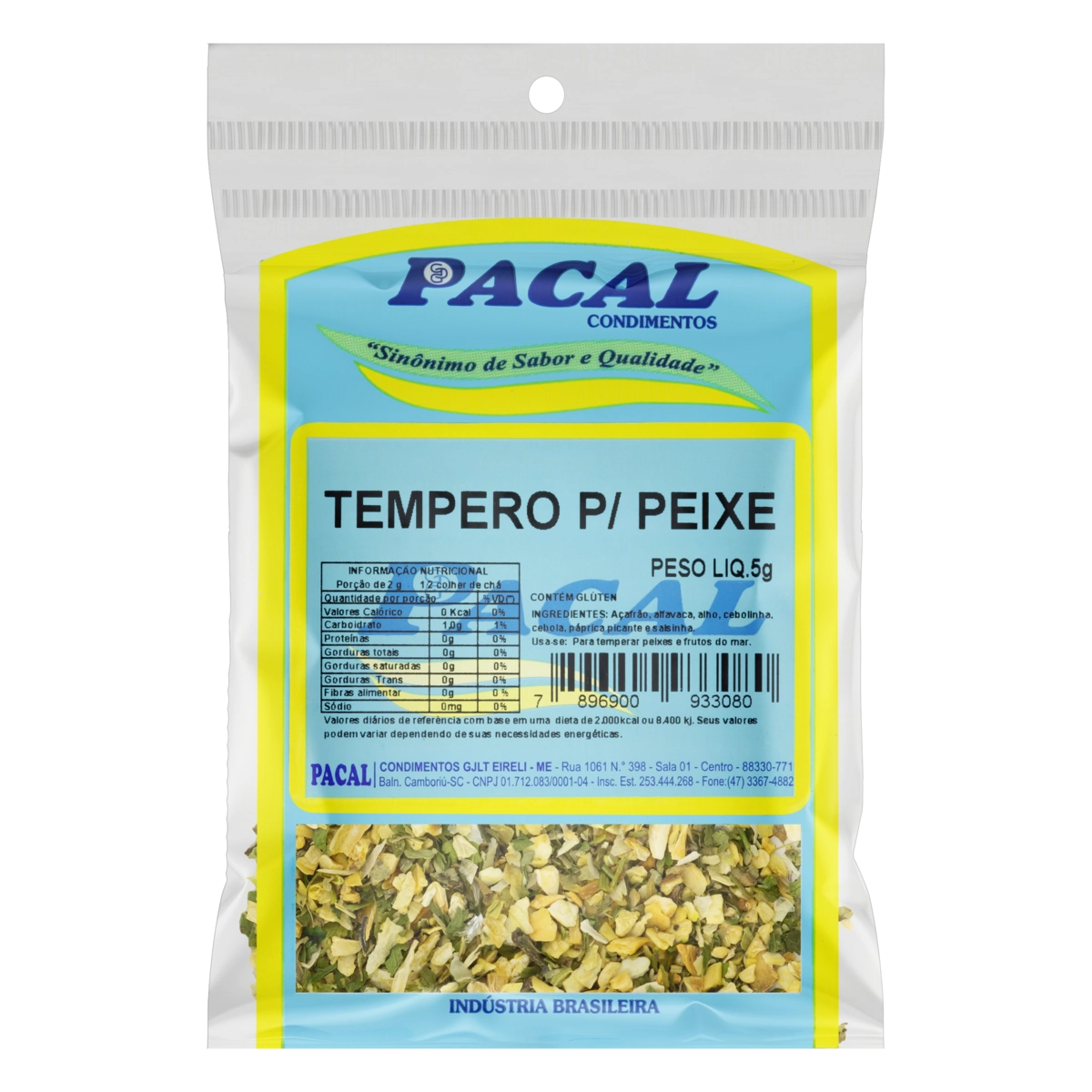 Tempero Para Peixe Pacal Pacote 5g