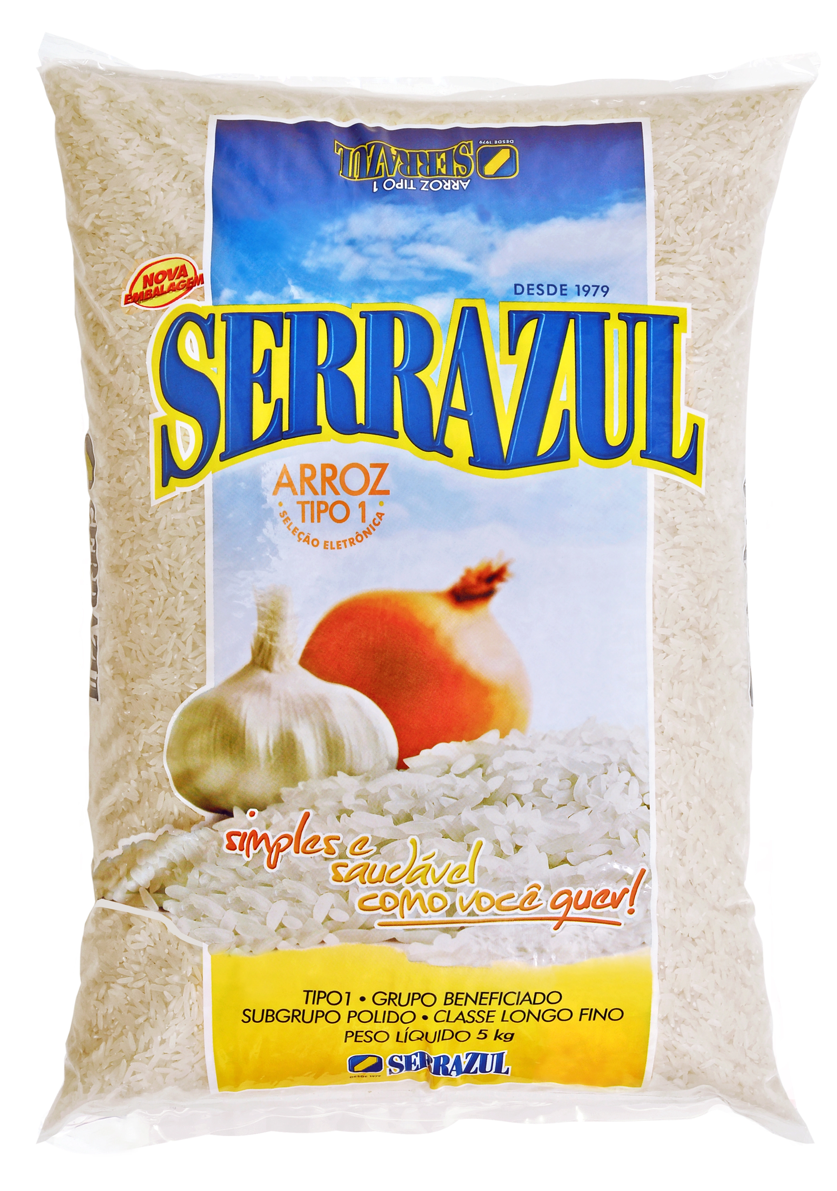 Arroz Branco Polido Tipo 1 Serrazul Pacote 5kg