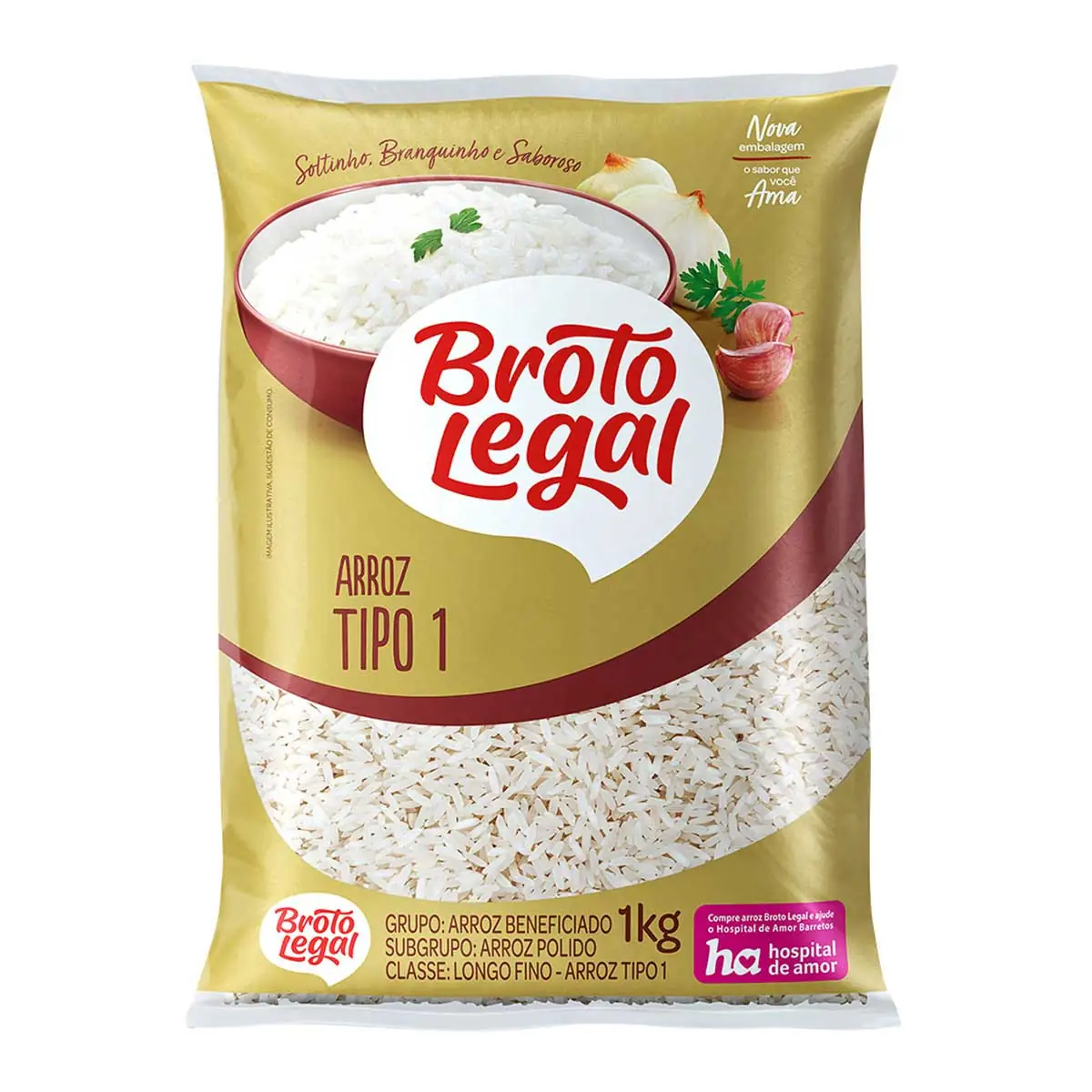 Arroz Polido Tipo 1 Broto Legal Pacote 1kg