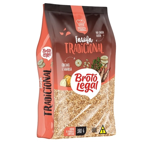 Farofa De Mandioca Tradicional Broto Legal Pacote 380g