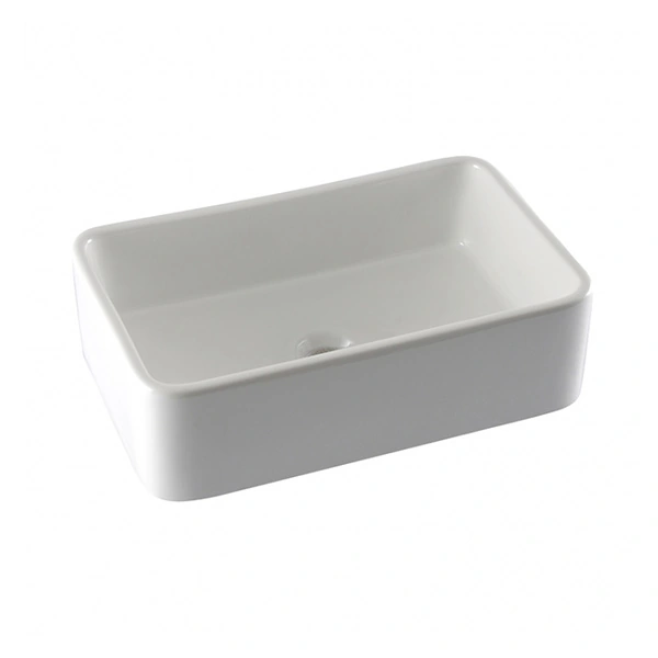 Cuba para Banheiro de Apoio em Louça Retangular Branca 45x28cm Basic Celite