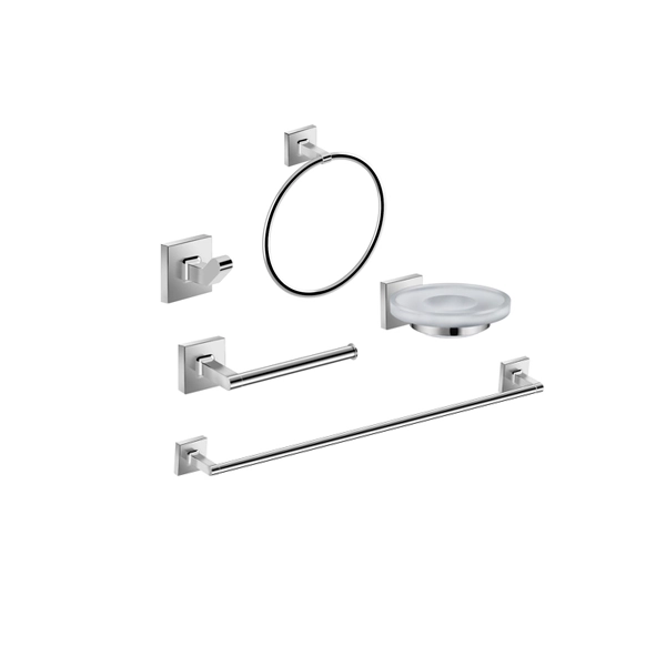 Kit Acessórios  Parede 5 Peças Metal Prata Up Celite
