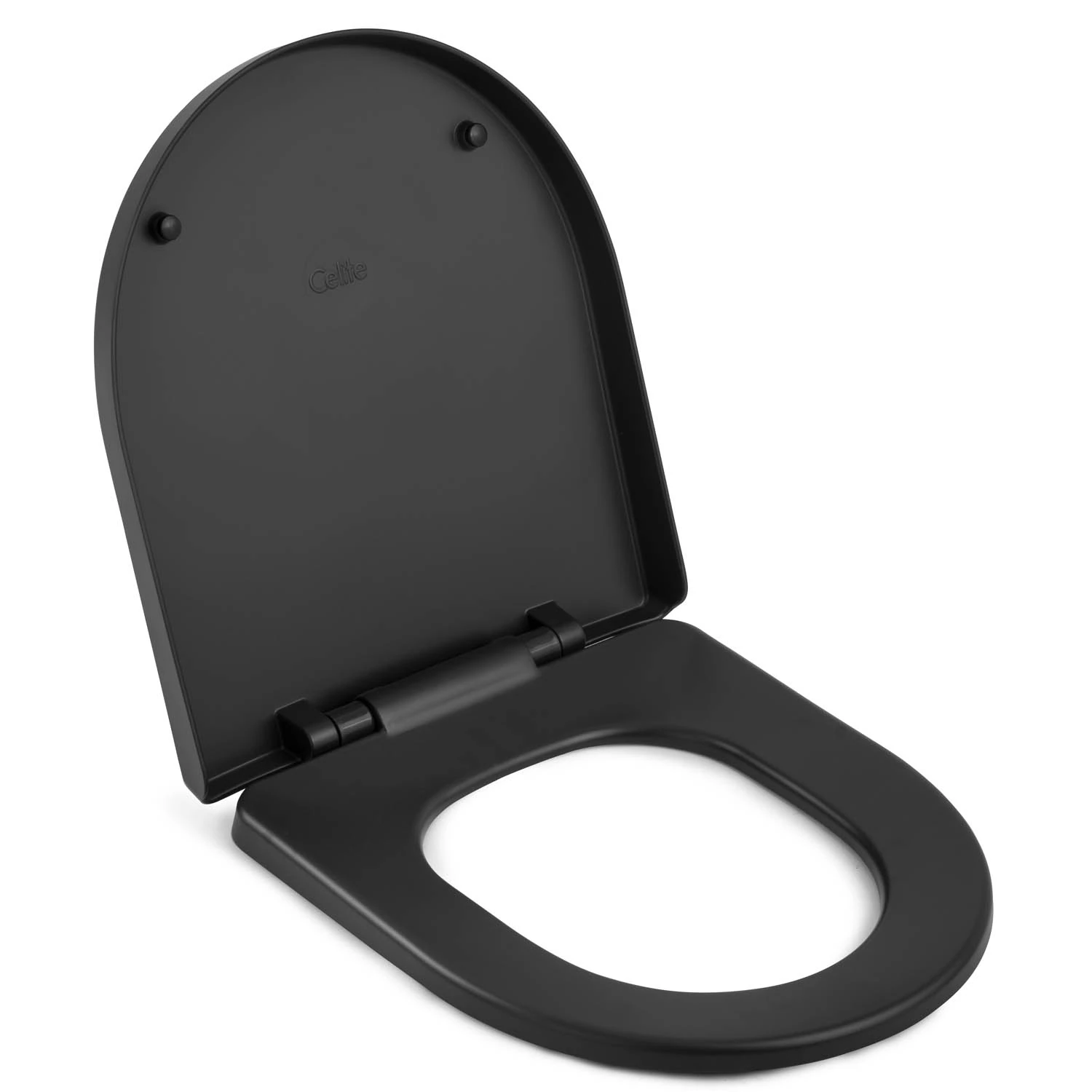 Assento Sanitário Smart Termofixo Preto Fosco Fechamento Suave Celite