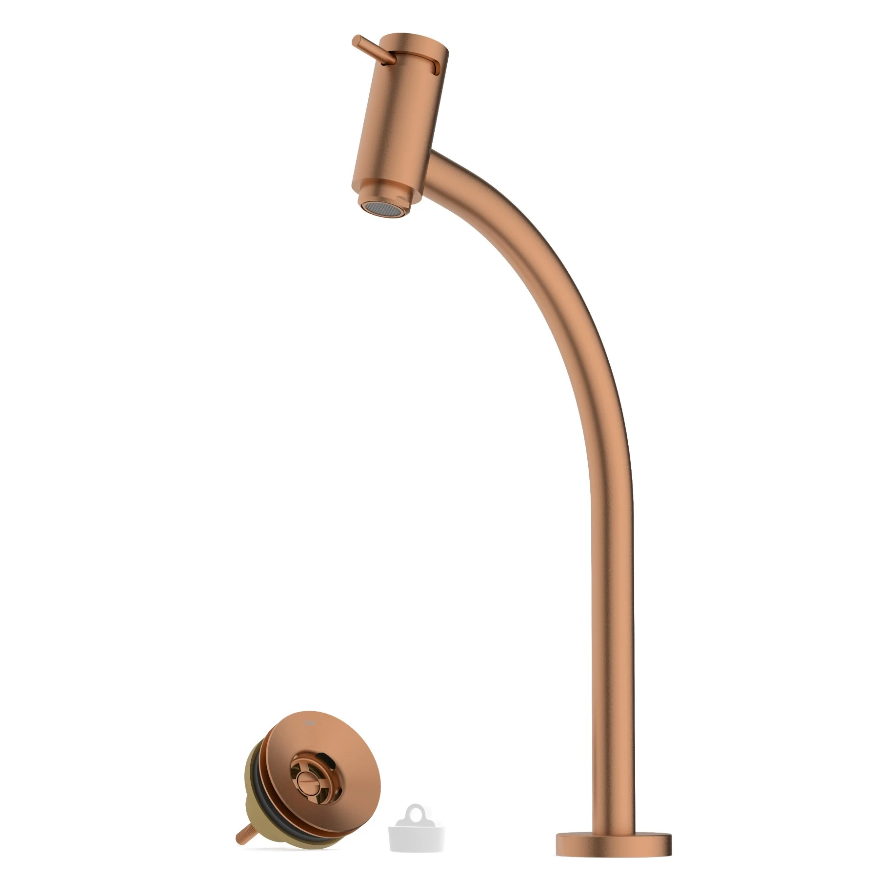 Torneira de Pia para Banheiro com Bica Alta Rose Gold Basic Celite