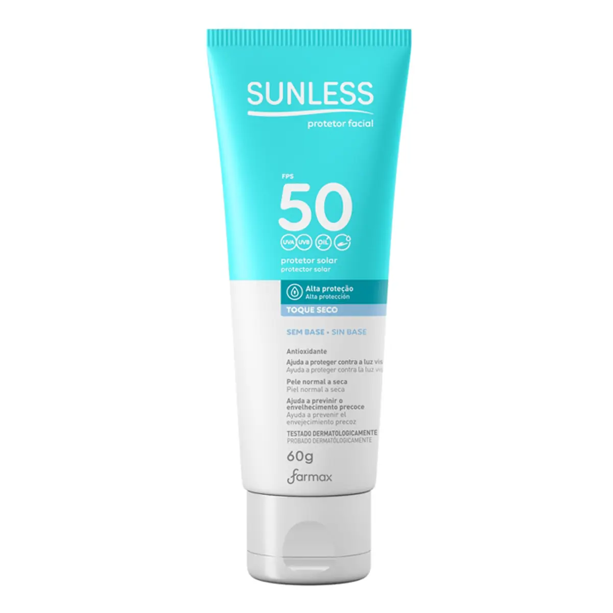 Protetor Solar Sunless Facial FPS 50 60g - Farmax