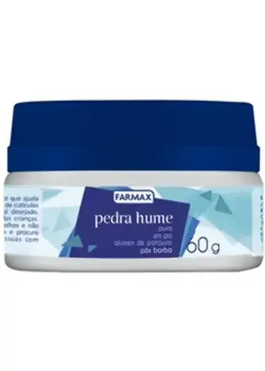 Pedra Hume Pura Em Pó Farmax 60g