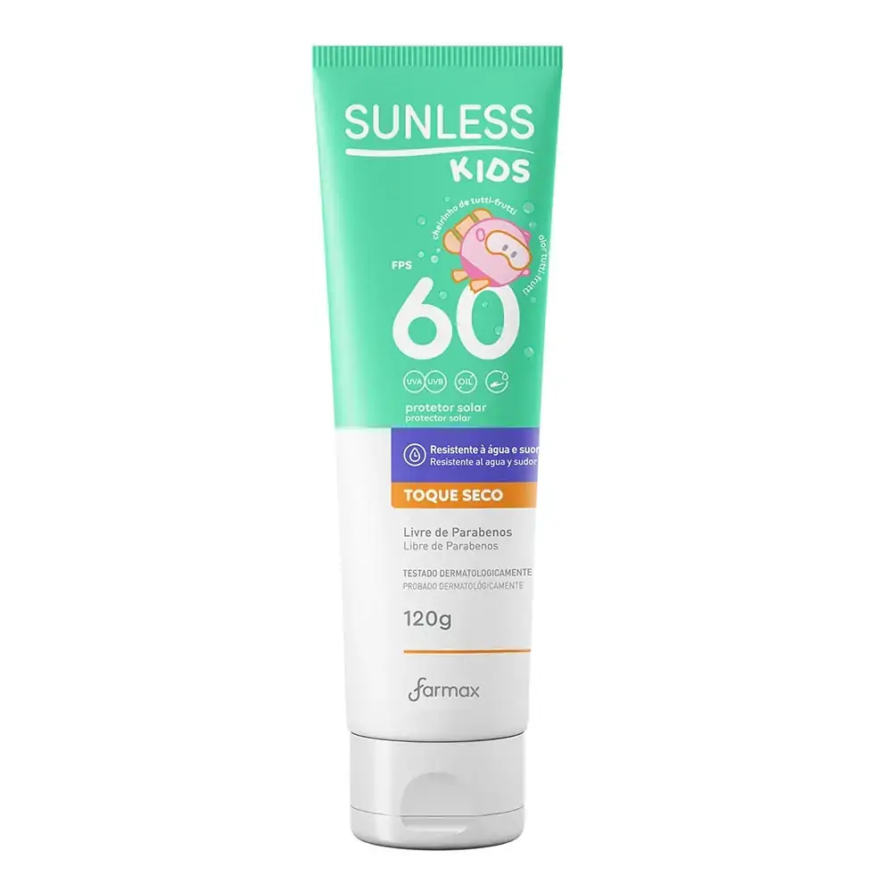 Protetor Solar Sunless 120g Kids Oil Free Fps 60 Farmax