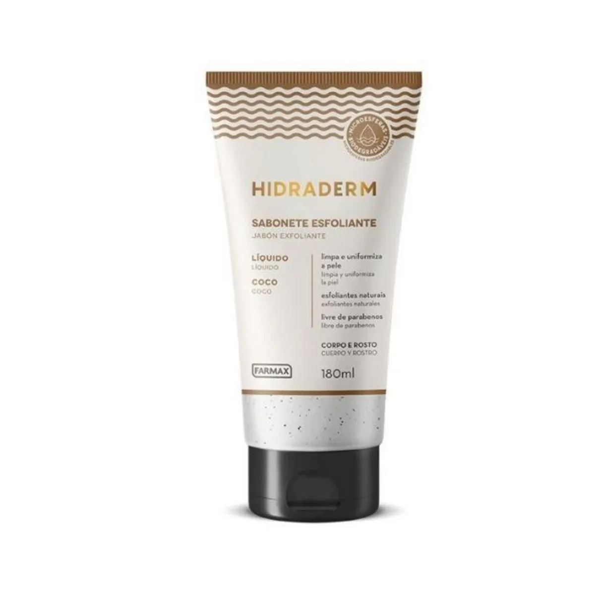 Sabonete Liquido Esfoliante Hidraderme Coco 180ml Farmax