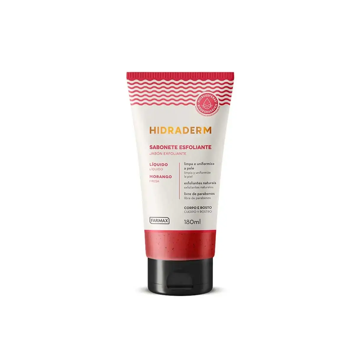 Sabonete Liquido Esfoliante Morango Hidraderm 180ml