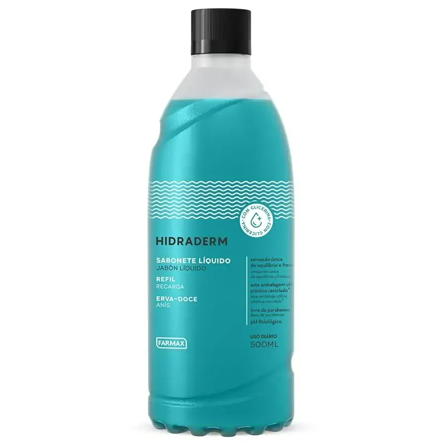 Sabonete.liquido Hidraderm Erva Doce Rf 1x500 Ml