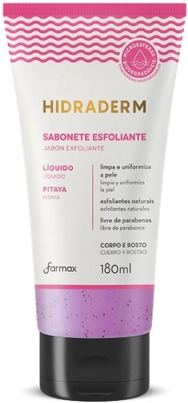 Sabonete Líquido Esfoliante Corporal E Facial Pitaya Hidraderm Bisnaga 180ml