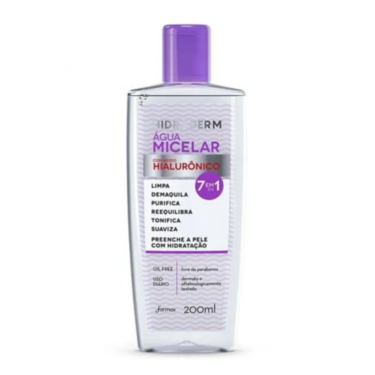 água Micelar Com ácido Hialurônico Hidraderm Frasco 200ml