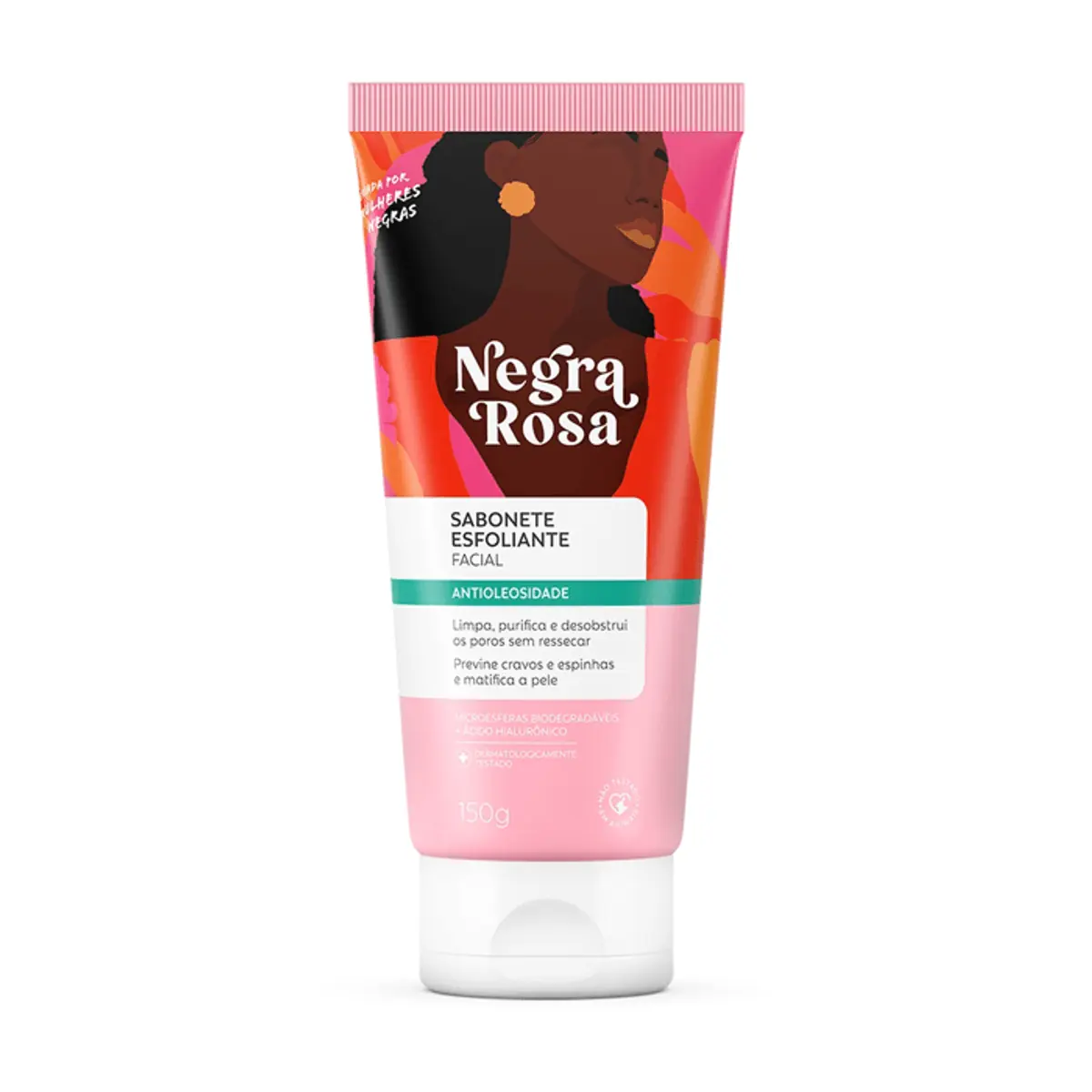 Sabonete Gel Esfoliante Facial Negra Rosa Bisnaga 150g