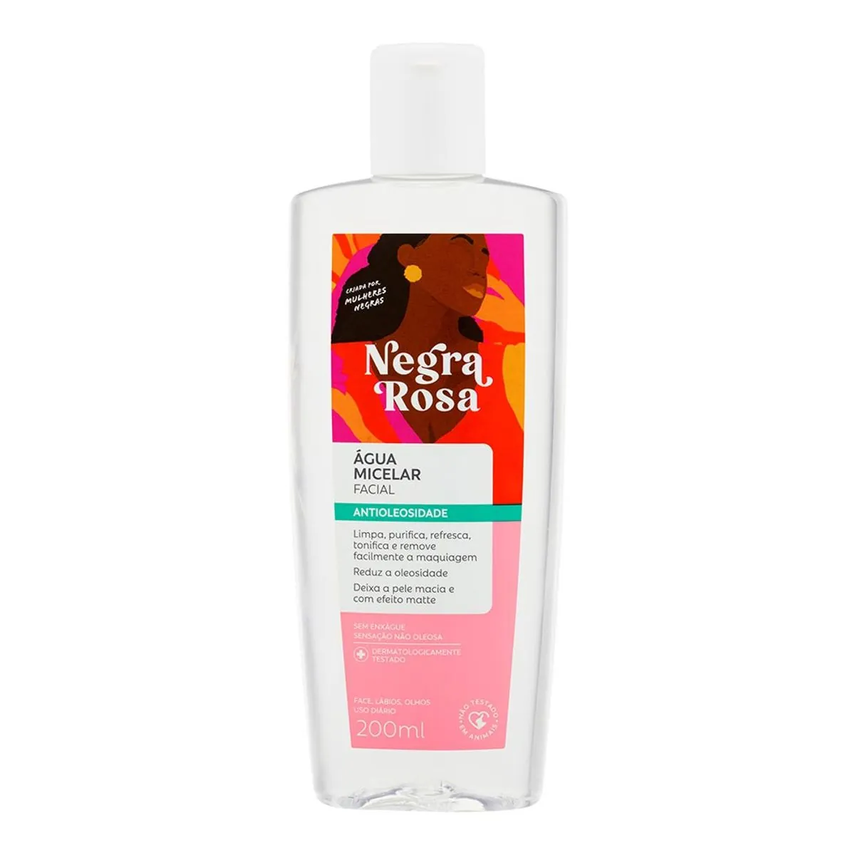 água Micelar Antioleosidade Negra Rosa Frasco 200ml