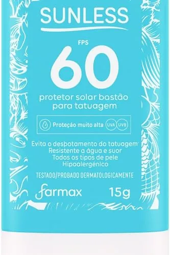 Protetor Solar Para Tatuagem Fps 60 Bastão Farmax Sunless 15g