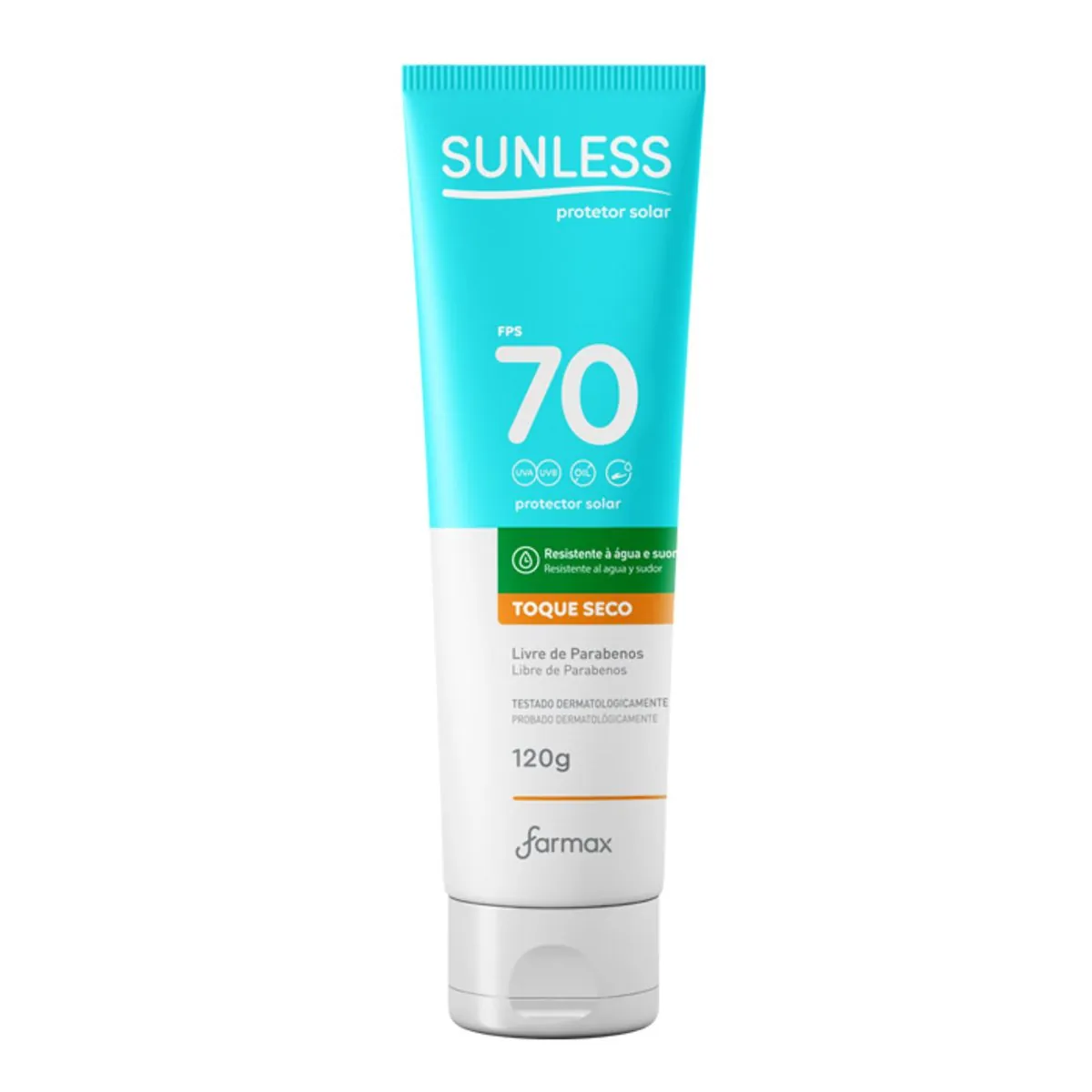 Protetor Solar Toque Seco Fps 70 Fp Uva 30,5 Sunless Bisnaga 120g