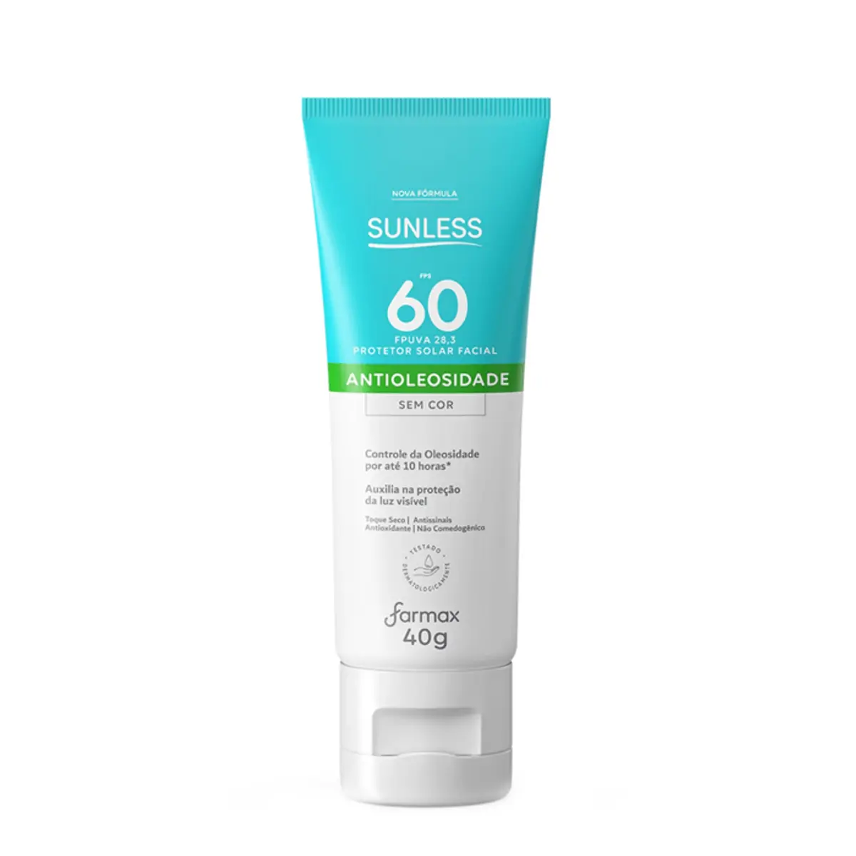 Protetor Solar Facial Antioleosidade Fps 60 Fp Uva 28,3 Sunless Caixa 40g