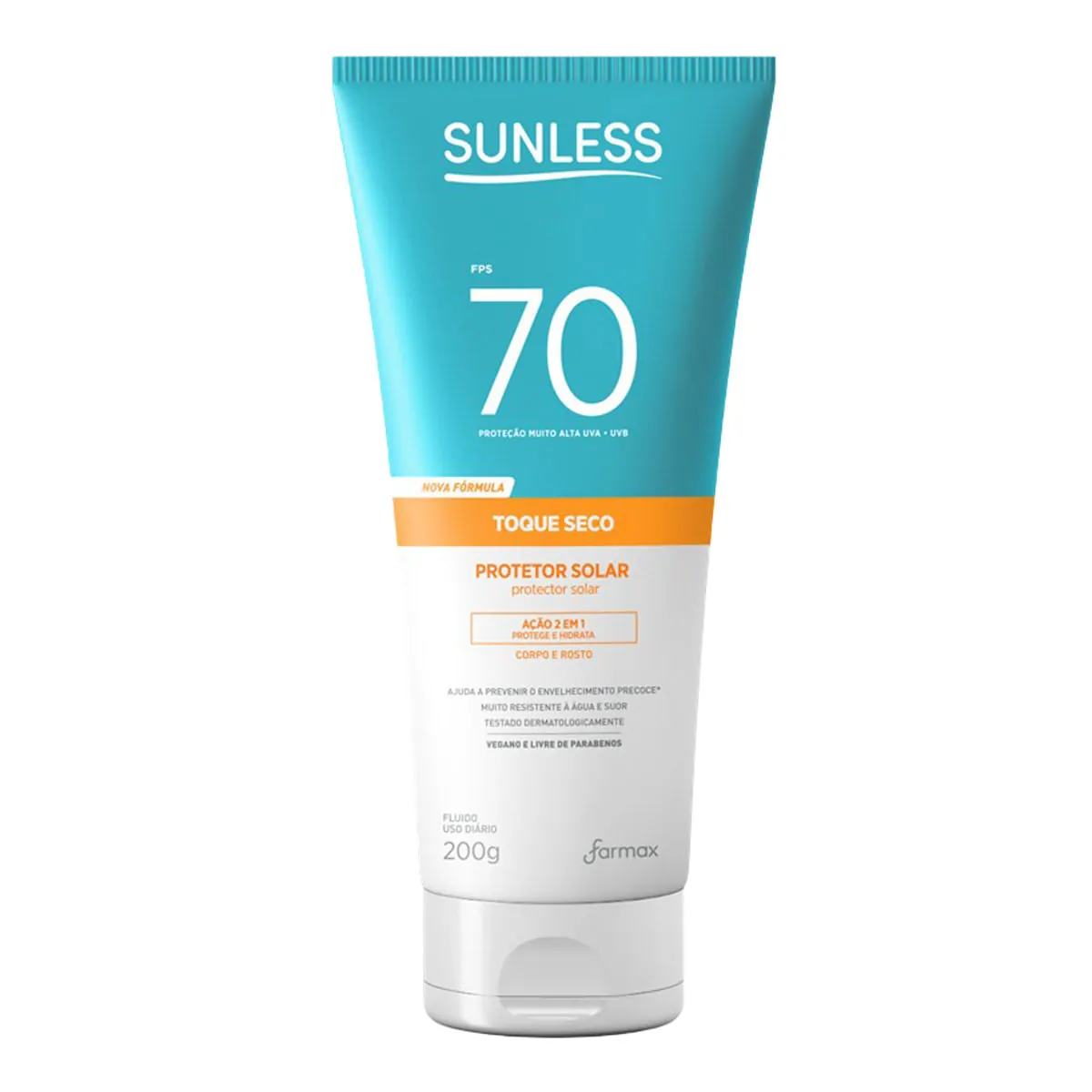 Protetor Solar Toque Seco Fps 70 Sunless Bisnaga 200g