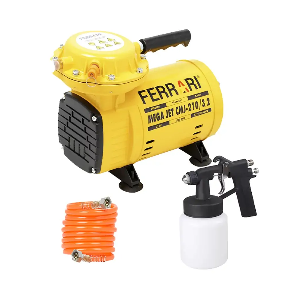 Ferrari Compressor De Ar Mega Jet Cmj21 Amarelo Bivolt