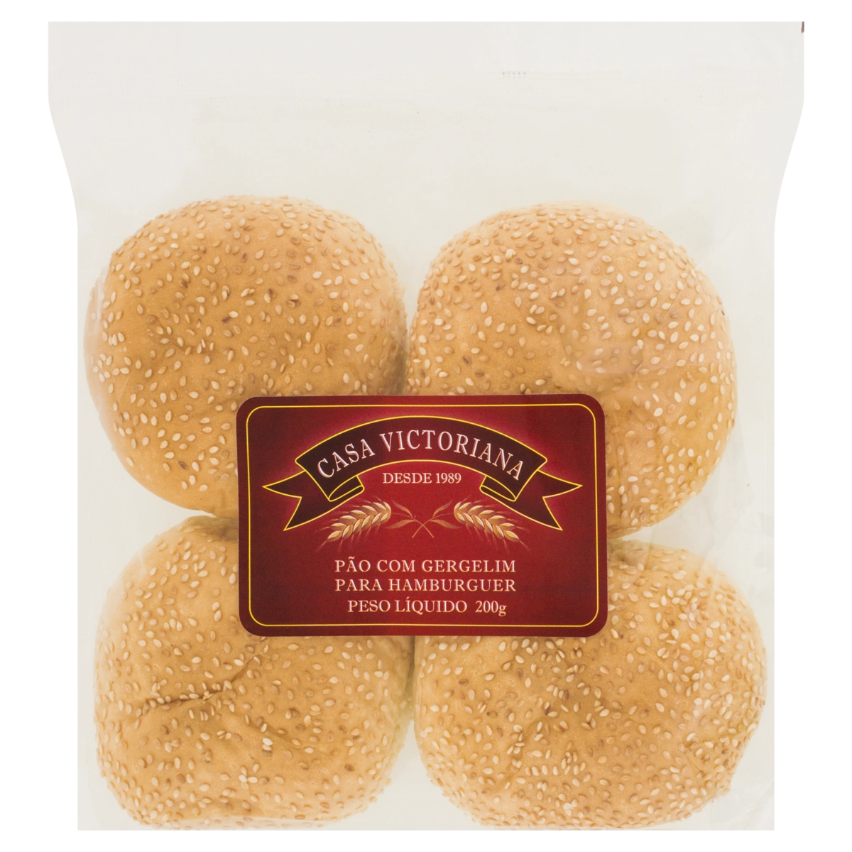 Pão para Hambúrguer com Gergelim Casa Victoriana Pacote 200g