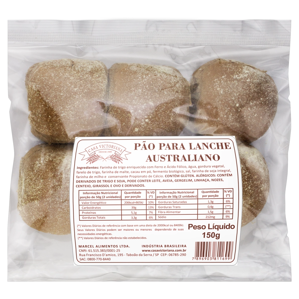 Pão Australiano Casa Victoriana Pacote 150g