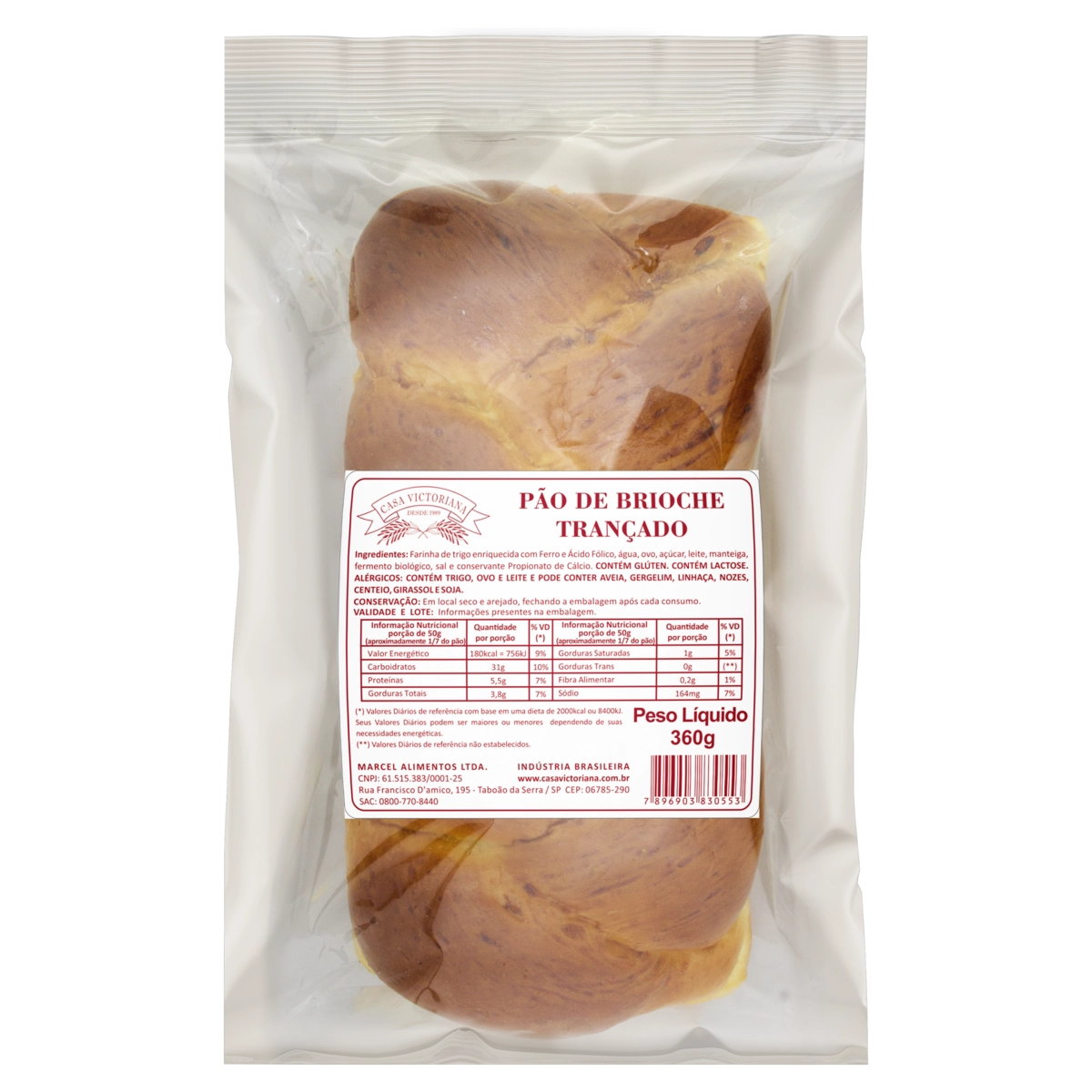 Pão Brioche Trançado Casa Victoriana Pacote 360g