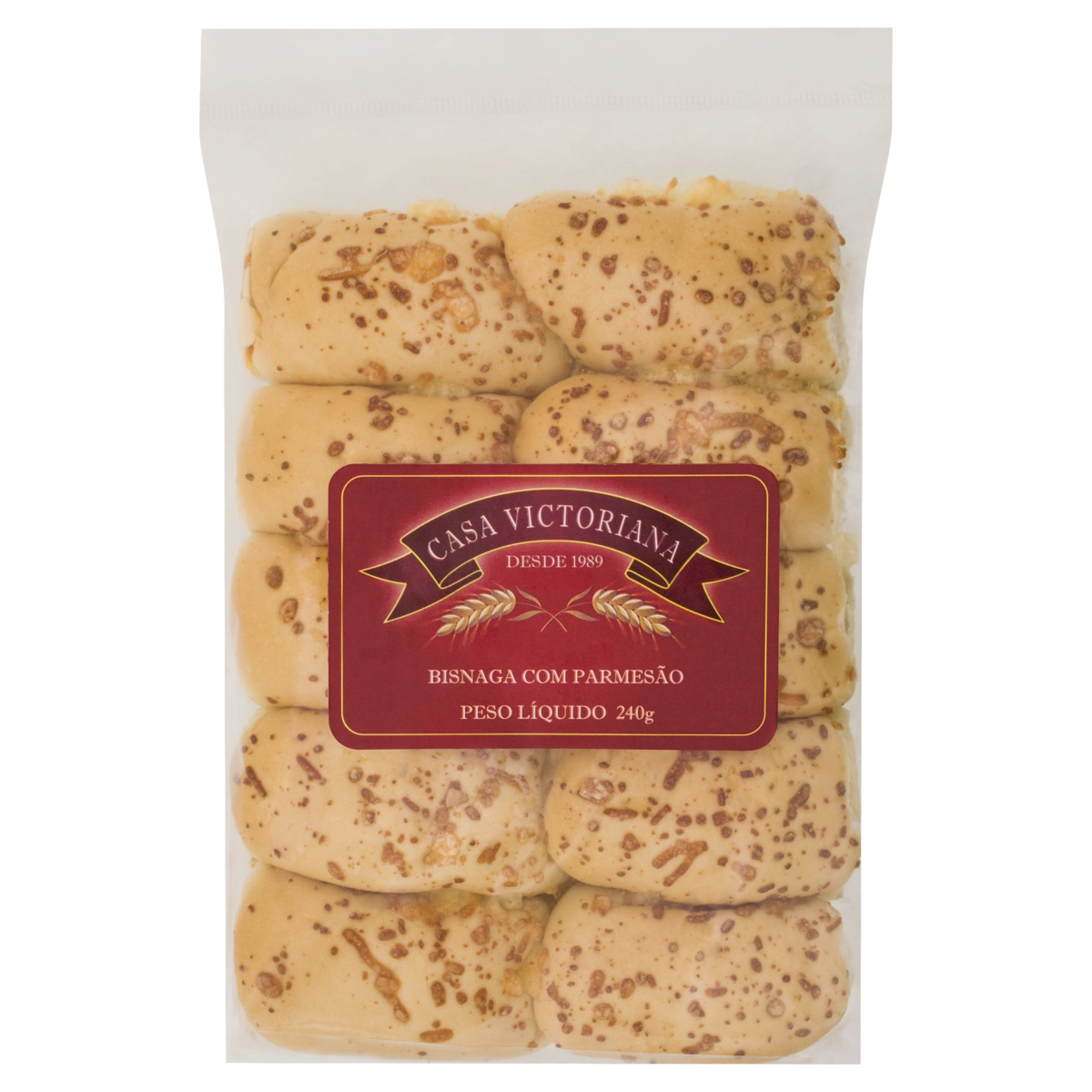 Pão Bisnaguinha Parmesão Casa Victoriana Pacote 240g