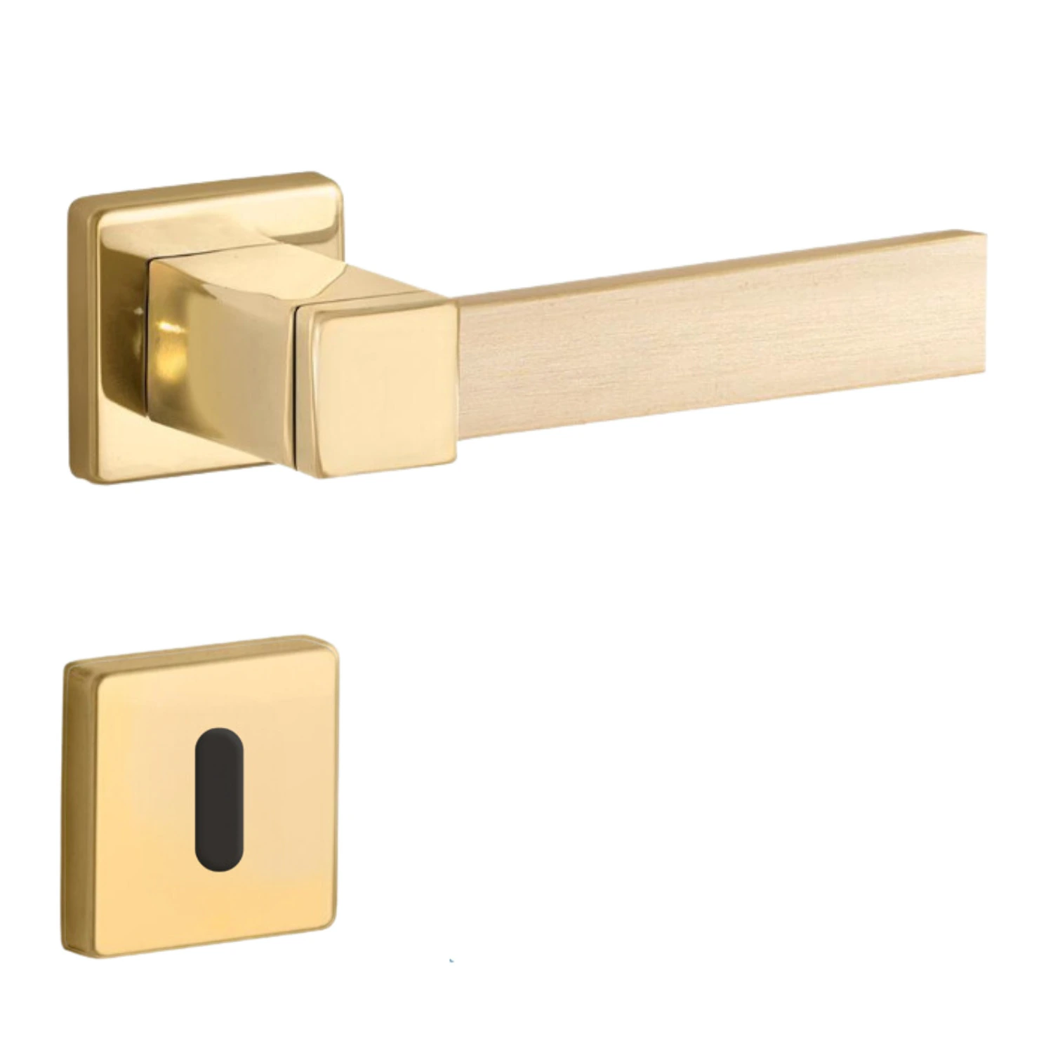 Fechadura Conceito Pieter Interna 55mm Latão Polido Dourado E Latão Acetinado Lockwell