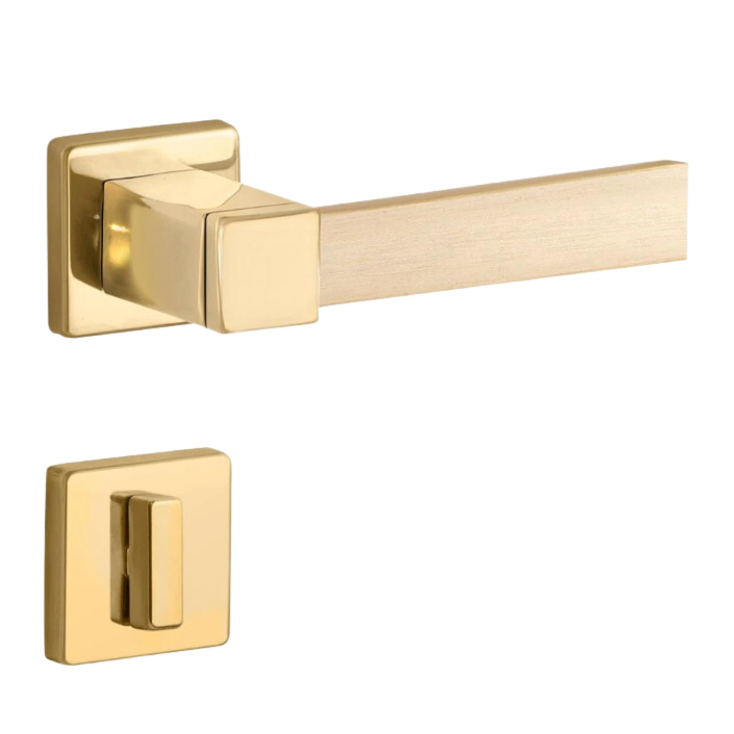 Fechadura Conceito Pieter Banheiro 55mm Latão Polido Dourado E Latão Acetinado Lockwell