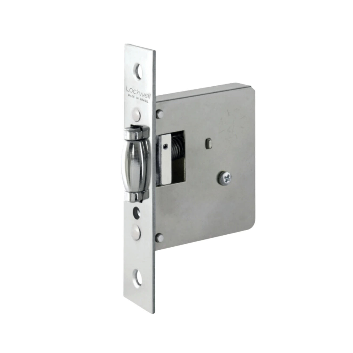 Fecho Trinco Rolete Sem Chave Inox Escovado Lockwell